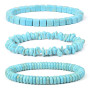 Various Shapes Blue Turquoise Bracelets Cube Cylindrical Beads Blue Natural Stone Bracelet For Men Women Elastic Cord Jewelry