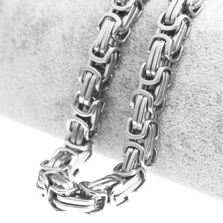 6/8/12/15mm High Quality Stainless Steel Silver Color Srong Handmade Byzantine Box Link Chain Men's Necklace Or Bracelet 1PCS