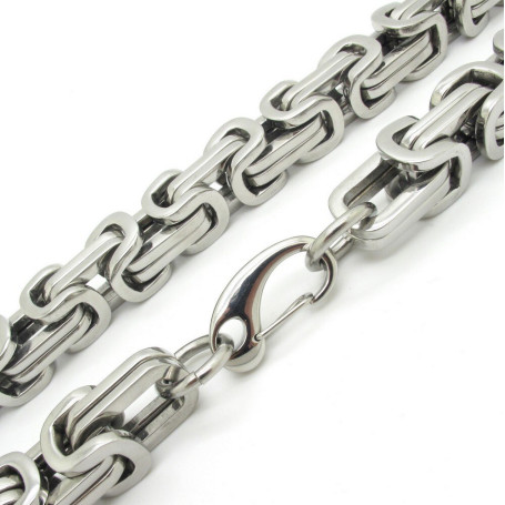 6/8/12/15mm High Quality Stainless Steel Silver Color Srong Handmade Byzantine Box Link Chain Men's Necklace Or Bracelet 1PCS
