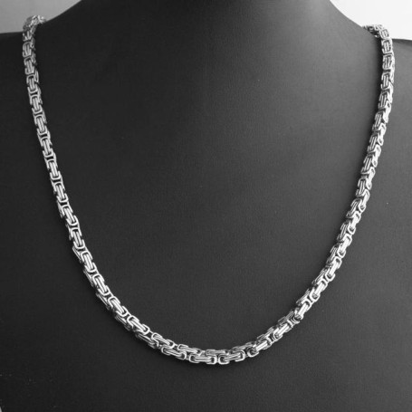 6/8/12/15mm High Quality Stainless Steel Silver Color Srong Handmade Byzantine Box Link Chain Men's Necklace Or Bracelet 1PCS