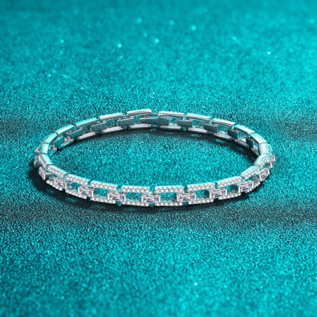 Sparkling 3-3.5CT Full Moissanite Tennis Bracelet Women Party Wedding Fine Jewelry S925 Sterling Silver Diamond Bracelets