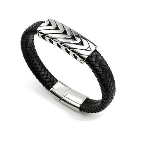 Classic Punk High Quality Metal Cool Gold Color Lion Magnetic Buckle Leather Bracelet Men's Charm Rock Party Jewelry