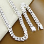 925 Silver 10MM solid heavy Chain Bracelet necklace Jewelry set for men 20/22/24 inch Fashion wedding Holiday Gift