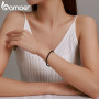 925 Silver Black Basic Braided Bracelet White Four Colors Gray Red Mixed Bracelet for Women DIY Fashion Jewelry
