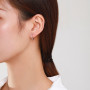 Ailmay 100% 925 Sterling Silver Clear Zircon Simple Fashion Hoop Earrings For Women Girls Anti-allergy Fine Jewelry Gifts