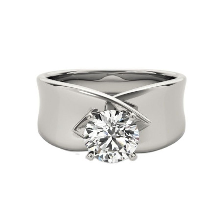 Classic White Gem Round 1.2 Carat D Color Moissanite 925 Sterling Silver Wedding Ring For Women Jewelry