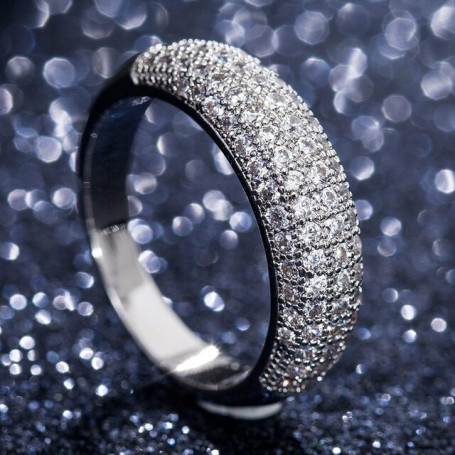 Silver 925 Ring With AAA Zircon Gemstones Fashion Jewelry For Women Wedding Engagement Party Gift Sizes 6-10