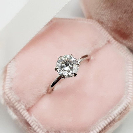 1-3ct Moissanite Engagement Promise Ring for Women - Round Cut Diamond Wedding Band 925 Sterling Silver D Color VVS