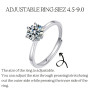 1-3ct Moissanite Engagement Promise Ring for Women - Round Cut Diamond Wedding Band 925 Sterling Silver D Color VVS