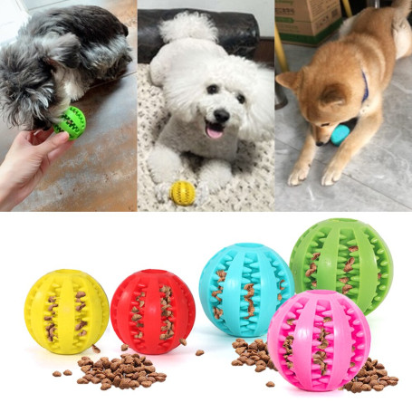 Pet Dog Toy Interactive Rubber Balls for Small Large Dogs Cat Chewing Toys Pet Tooth Cleaning Indestructible Dog Food Balls
