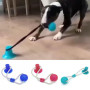 Dog Interactive Suction Cup Push TPR Ball Toys Elastic Ropes Dog Tooth Cleaning Chewing