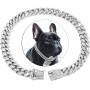 Pet Diamond Cuban Collar Walking Metal Chain with Design Secure Buckle Accessories