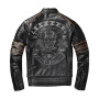 Real Cowhide Coat Genuine Leather Clothes Men's Motorcycle Embroidered Skull Motorcycle Riding Jacket Asian Size 6XL