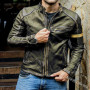 Men's Punk Fashion Handsome Motorcycle Collar Trend Leather Coat High-end Male Jacket