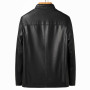 Men's Stand Collar Jacket Natural Leather Thin Section Plus Velvet Fashion Jacket Motorcycle Youth