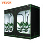 VEVOR Hydroponics Grow Tent Indoor Grow Room 96"x48"x80"/120"x120"x80" Reflective Mylar Box Grow Tents, Dry Racks & Shelves