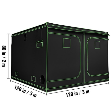 VEVOR Hydroponics Grow Tent Indoor Grow Room 96"x48"x80"/120"x120"x80" Reflective Mylar Box Grow Tents, Dry Racks & Shelves
