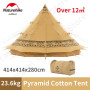 Naturehike 2023 Camping Tent Brighten 12.3 Cotton Tent 5-8 Person Pyramid Tent Waterproof Breathable Portable Hiking Family Tent