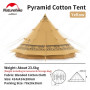 Naturehike 2023 Camping Tent Brighten 12.3 Cotton Tent 5-8 Person Pyramid Tent Waterproof Breathable Portable Hiking Family Tent