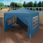 Blue Foldable Garden Tent 3 x 3m Garden Canopy with Carry Bag Camping Pavillon Gazebo Sunshade Shelter