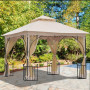 300 cm x 300 cm Garden Pavilion Patio Gazebo Powder Coated Steel Pole 25KG Waterproof Canopy Tent Awning Marquee