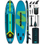 Myboat Stand Up Extra Wide Inflatable Paddle Board 11'×33"×6" Removable Fins Backpack 2 Blade Floating Paddles Kayak Seat