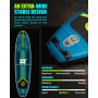 Myboat Stand Up Extra Wide Inflatable Paddle Board 11'×33"×6" Removable Fins Backpack 2 Blade Floating Paddles Kayak Seat