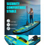 Myboat Stand Up Extra Wide Inflatable Paddle Board 11'×33"×6" Removable Fins Backpack 2 Blade Floating Paddles Kayak Seat