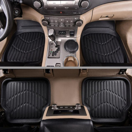 Universal Leather Pvc Car Floor Mats Classic Luxurious Auto Accessories Black Red Foot Pads Waterproof Anti Dirty For All Cars