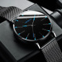 Minimalist Mens Fashion Ultra Thin Watches Simple Men Business Stainless Steel Mesh Belt Quartz Wrist Watch