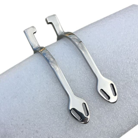 Enghlish Stainless Steel Riding Spurs Horse Equipement 3cm Square Neck Spur