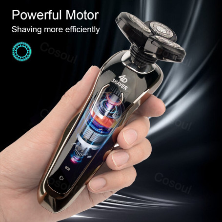 Men Powerful Beard Shaving Machine Electric Razor Rechargeable Waterproof
