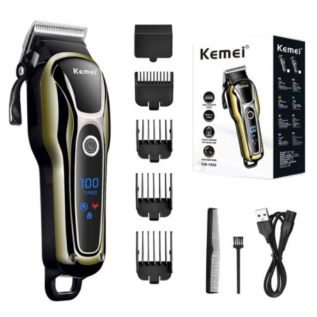 Professional Hair Clipper Rechargeable Electric Cutter Machine LCD Cordless Beard Trimmer