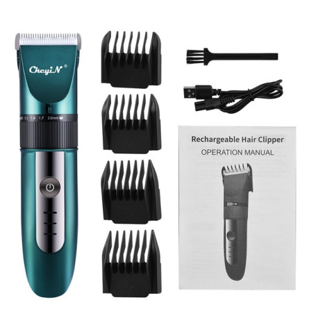 Professional Hair Clipper Rechargeable Beard Trimmer Titanium Ceramic Blade