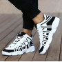 Large Size PU Leather Men's Running Shoes White Sports Sneakers