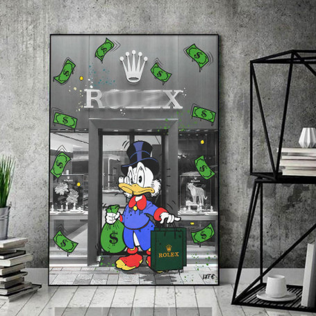 Disney Cartoon Donald Duck Poster for Wall Art Canvas Painting Funny Money Pictures