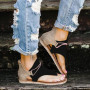 Clip Toe Sandals Rear Zipper Comfortable Flats Shoes Lady Casual Mixed Colors