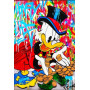 Funny Donald Duck And His Money Canvas Paintings Street Graffiti Art Disney Art Poster and Print Wall Picture