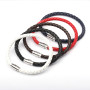 Leather Bracelet Solid Color Braided Bangle Bracelet Infinity Metal Magnetic Buckle