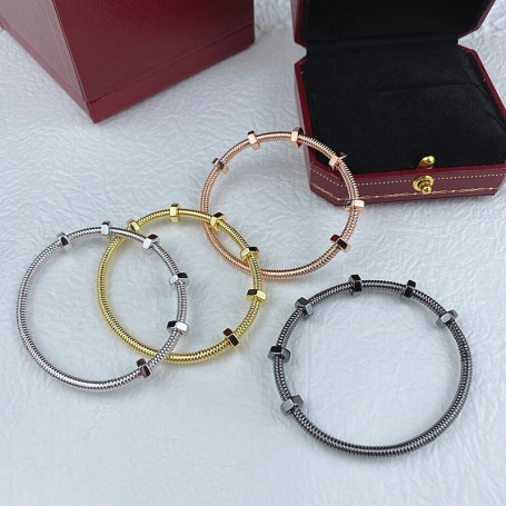Unisex Classic Creative Design Double Bolt Nut Bracelet Simple Fashion Brand