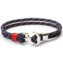 Unisex Multilaye Alloy Anchor Bracelet Charm Survival Rope Chain