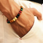 Lava Stone Men Bracelet Natural Moonstone Bead Tibetan Buddha Bracelet Chakra Diffuser