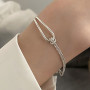Minimalist Stamp Chain Bracelet Jewelry Fashion Simple Geometric Handmade