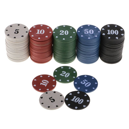 100x  Chips Professional Casino European  Chips Set Round  Coins