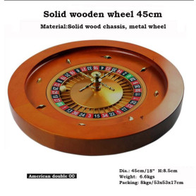 20/18 inch Deluxe Wood Roulette Wheel Gambling Bingo Quality Wooden Roulette Wheel Turntable Table Games EUR US Style for Choose