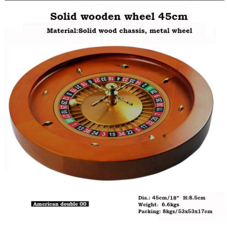 20/18 inch Deluxe Wood Roulette Wheel Gambling Bingo Quality Wooden Roulette Wheel Turntable Table Games EUR US Style for Choose