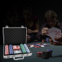 Poker Chips Set 100/200 Pcs Poker Kit with Aluminum Case Casino Chips 2 Decks of Playing Cards Poker Set  Dropshipping