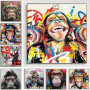 Graffiti Art Animal Monkey Posters and Prints Canvas Paintings Wall Art Pictures