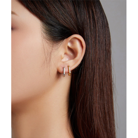 Silver Square buckle Earrings 925 Silver Classic French Earring for Women Fine Jewelry BSE478