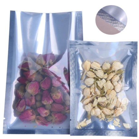 Silver Heat Seal Aluminum Foil Bags Vacuum Sealer Pouches Storage Bag Kitchen Supplies 10-100Pcs